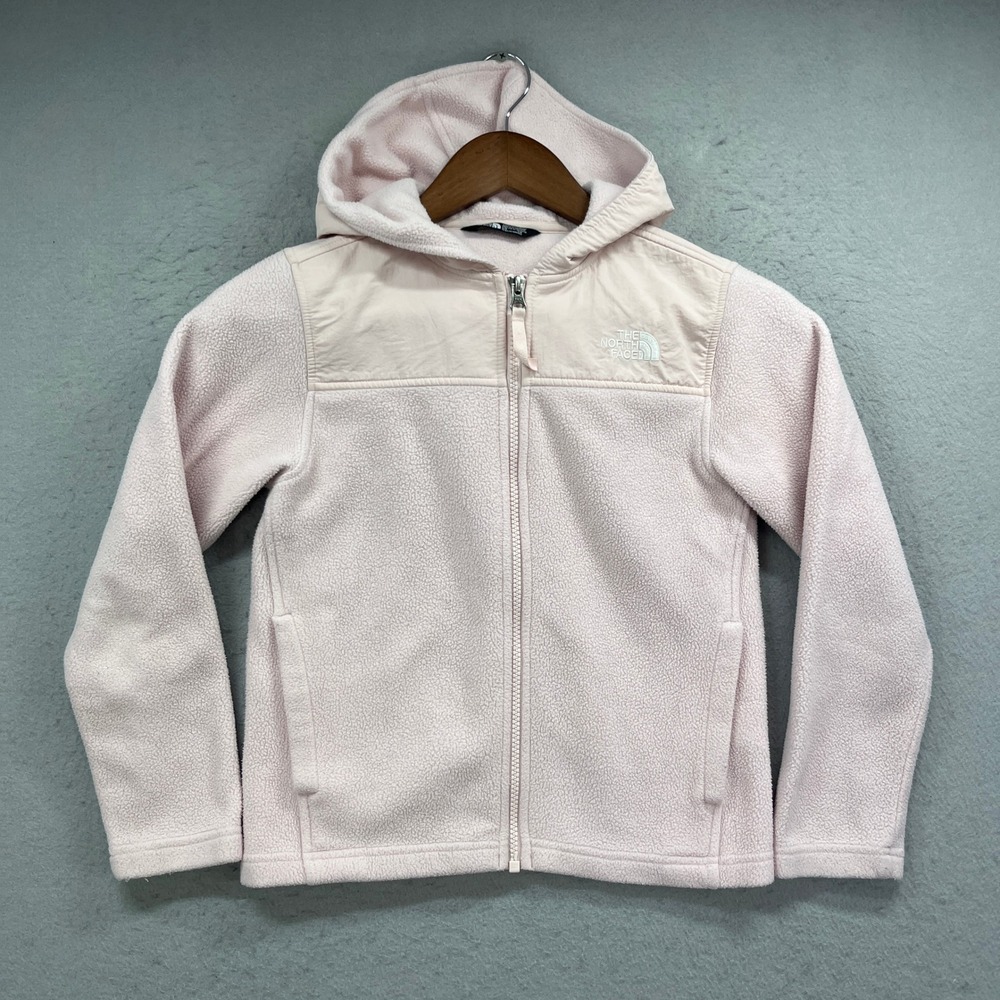 The North Face Denali Fleece Jacket Youth S Pink Hooded Full Zip Outdoor Hiking